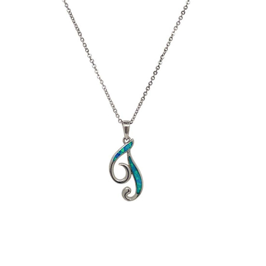 GOLD-PLATED SILVER CHAIN WITH OPAL LETTER T