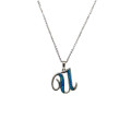Gold-plated silver chain with opal letter U