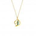 GOLD-PLATED SILVER CHAIN WITH OPAL LETTER D