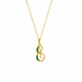 GOLD-PLATED SILVER CHAIN WITH OPAL LETTER E