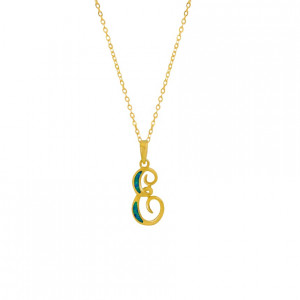 GOLD-PLATED SILVER CHAIN WITH OPAL LETTER E
