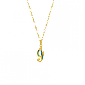 GOLD-PLATED SILVER CHAIN WITH OPAL LETTER I