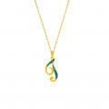 GOLD-PLATED SILVER CHAIN WITH OPAL LETTER T