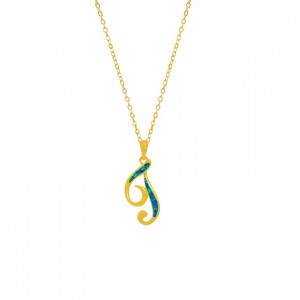 GOLD-PLATED SILVER CHAIN WITH OPAL LETTER T