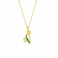 GOLD-PLATED SILVER CHAIN WITH OPAL LETTER V