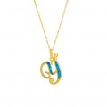 Gold-plated silver chain with opal letter Y