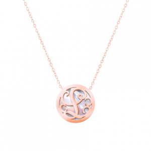 Rose Gold-Plated Letter ( L ) on White seashell 
