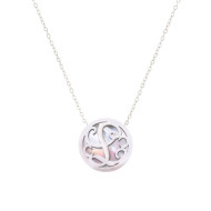 Silver Letter ( L ) on White seashell 