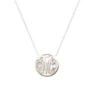 SILVER LETTER ( M ) ON WHITE SEASHELL