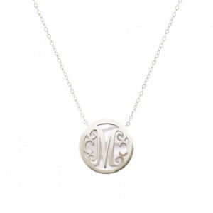 SILVER LETTER ( M ) ON WHITE SEASHELL