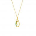 GOLD-PLATED SILVER CHAIN WITH OPAL LETTER O