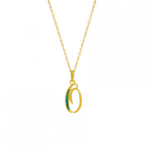 GOLD-PLATED SILVER CHAIN WITH OPAL LETTER O