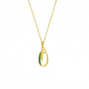 GOLD-PLATED SILVER CHAIN WITH OPAL LETTER O
