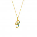 GOLD-PLATED SILVER CHAIN WITH OPAL LETTER P