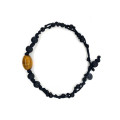 STRING BRACELET WITH TIGER EYE, LAVA STONE, AND BLACK COCONUT WOOD