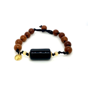 ONYX BRACELET WITH COKE WOOD