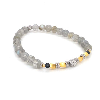 Silver bracelet with Laprodite stones 