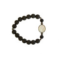 Horse seashell bracelet with onyx stone, and Volcanic stone