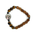 HORSE SEASHELL BRACELET WITH TIGER EYE STONE AND COKE WOOD