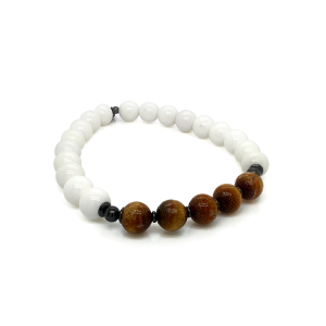  BRACELET WHITE AGATE STONE AND YUSR STONE 