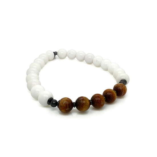  BRACELET WHITE AGATE STONE AND YUSR STONE 