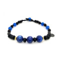 KABANITE BRACELET WITH BLUE AGATE AND BLACK COKE WOOD