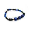 KABANITE BRACELET WITH BLUE AGATE AND BLACK COKE WOOD