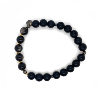 OBSIDIAN BRACELET WITH MATTE ONYX OBSIDIAN BRACELET WITH MATTE ONYX