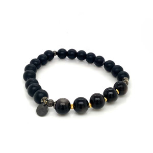 OBSIDIAN BRACELET WITH MATTE ONYX