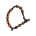 STRING BRACELET WITH COCONUT WOOD AND PEAR SANDALWOOD