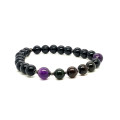 MULTICOLOR TOURMALINE BRACELET WITH AMETHYST AND ONYX 