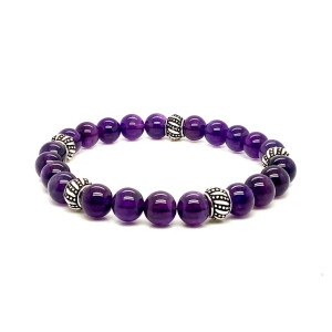 AMETHYST BRACELET WITH ORNATE HINGED LINKS