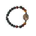 Horse seashell bracelet with multi color of tiger eye stone
