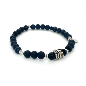 Silver bracelet with Onyx stones 