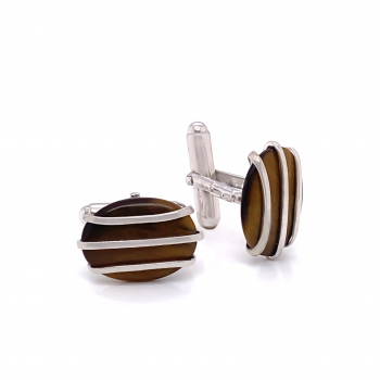 oval tiger eye cufflinks