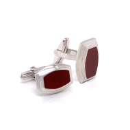 Rectangle red agate cufflink
