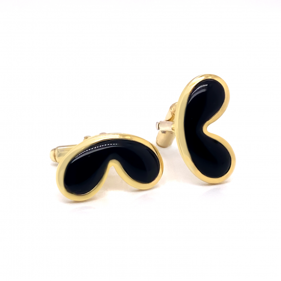 Onyx golden cufflink