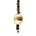 TREE AGATE MEN NECKLACE WITH COKE WOOD AND BLACK COKE