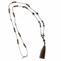 Agarwood necklace with Tigereye and Halolite 