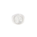 white sea-shell silver horse ring crated in deferent colors white sea-shell silver horse ring crated in deferent colors