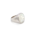 white sea-shell silver horse ring crated in deferent colors white sea-shell silver horse ring crated in deferent colors