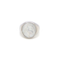 white sea-shell silver horse ring crated in deferent colors white sea-shell silver horse ring crated in deferent colors