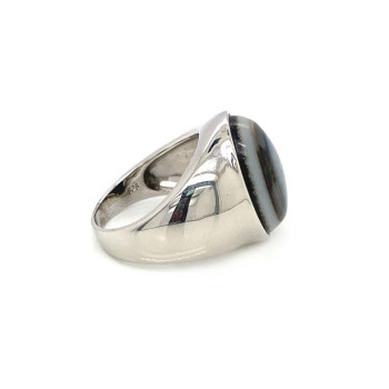 SILVER RING WITH SOLIMANI AGATE