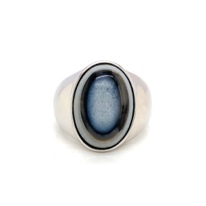 SILVER RING WITH SOLIMANI AGATE