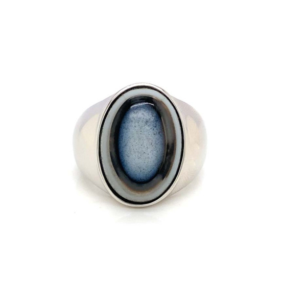 SILVER RING WITH SOLIMANI AGATE