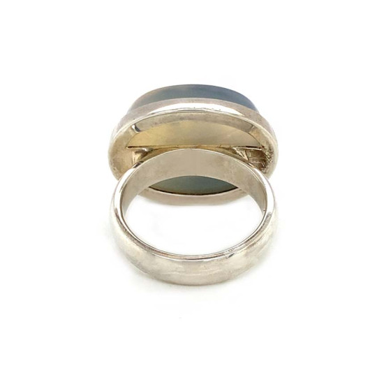 SILVER RING WITH TREE AGATE