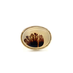SILVER RING WITH TREE AGATE