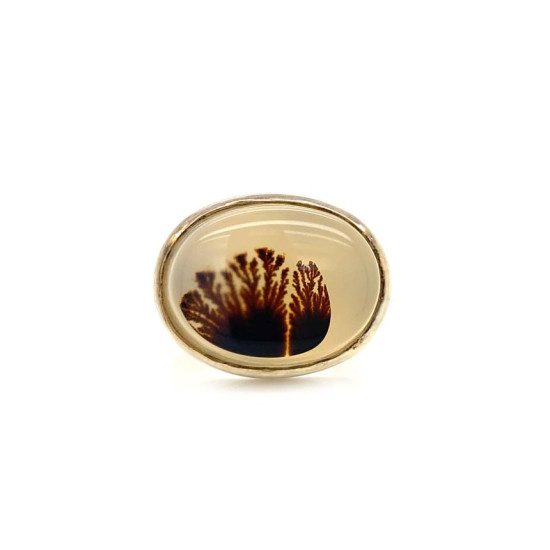 SILVER RING WITH TREE AGATE