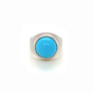 MEN SILVER RING WITH TURQUOISE