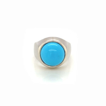 MEN SILVER RING WITH TURQUOISE